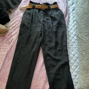 Zara Black Pants with Belt